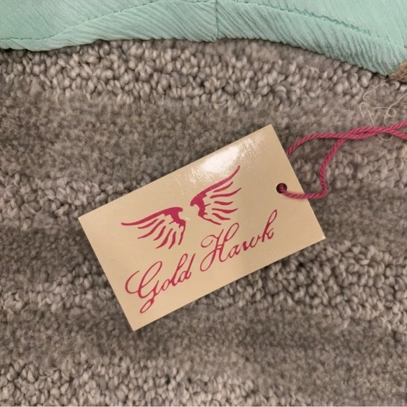 NWT Gold Hawk 100% Silk Beaded Lace Trim Camisole Tiffany Boho Fairy Women’s L - Picture 9 of 10